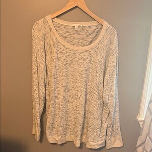 Threads 4 Thought Cream and Gray Long Sleeve Top